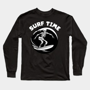 Funny Surfing Skeleton Long Sleeve T-Shirt